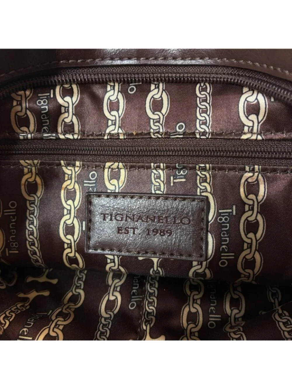 Vintage Tignanello Leather Red/Brown Crossbody Leather Handbag